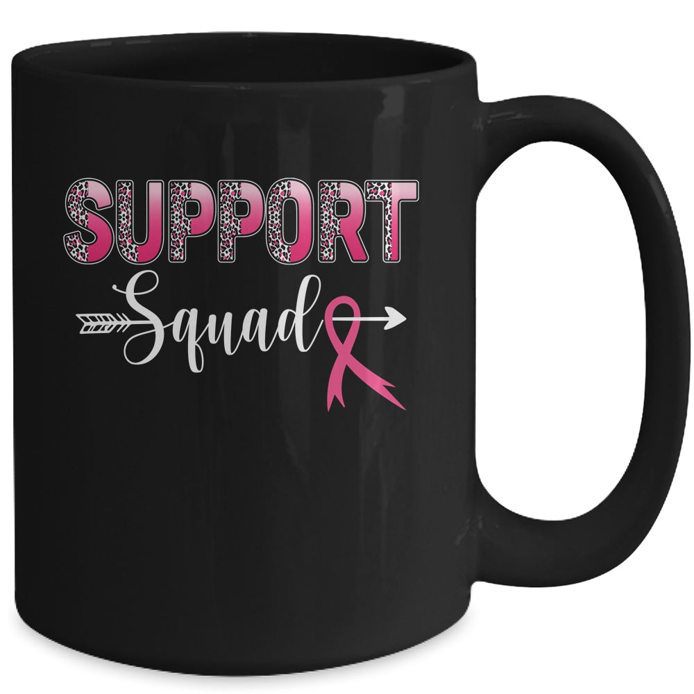 Support Squad Leopard Pink Warrior Breast Cancer Awareness Mug | siriusteestore