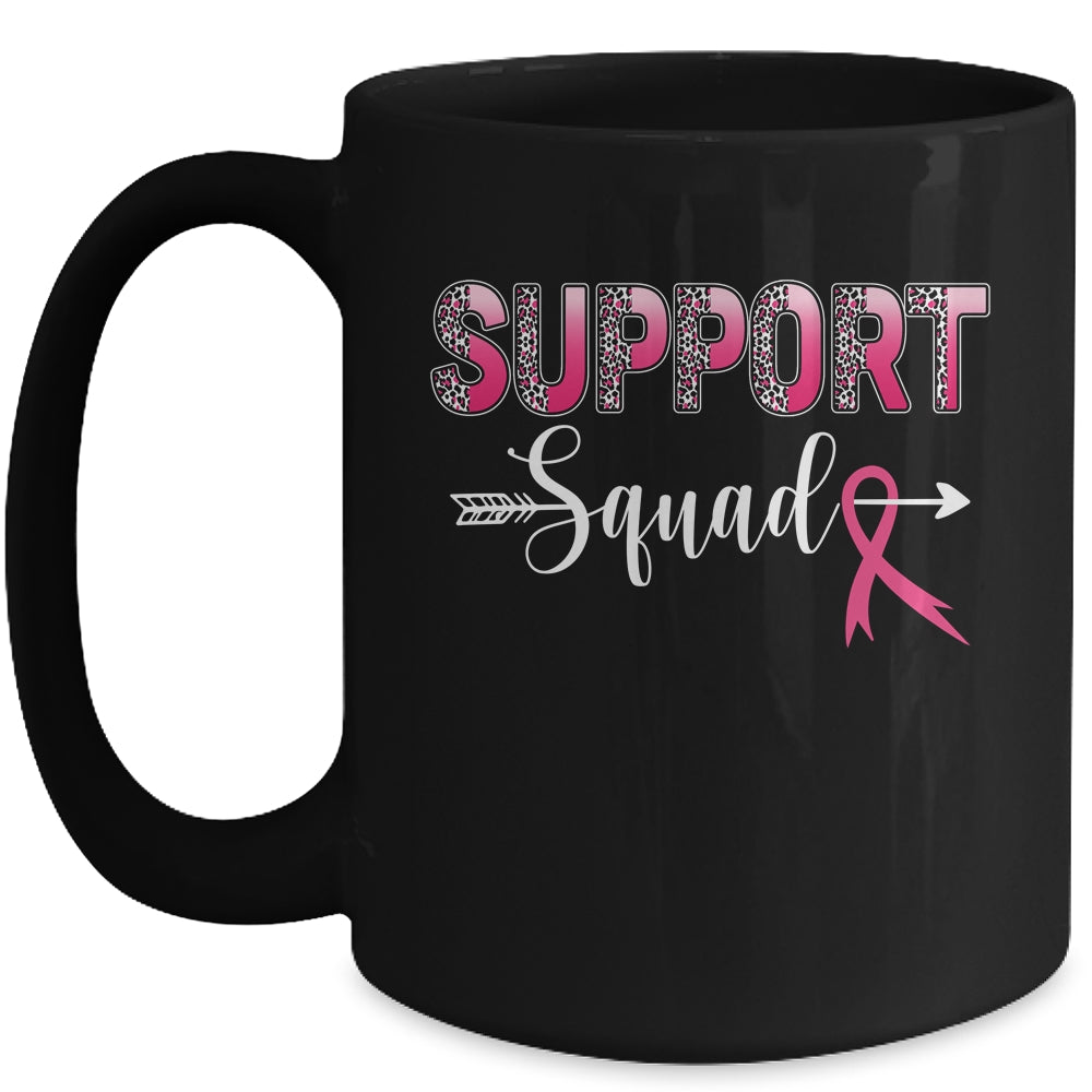 Support Squad Leopard Pink Warrior Breast Cancer Awareness Mug | siriusteestore