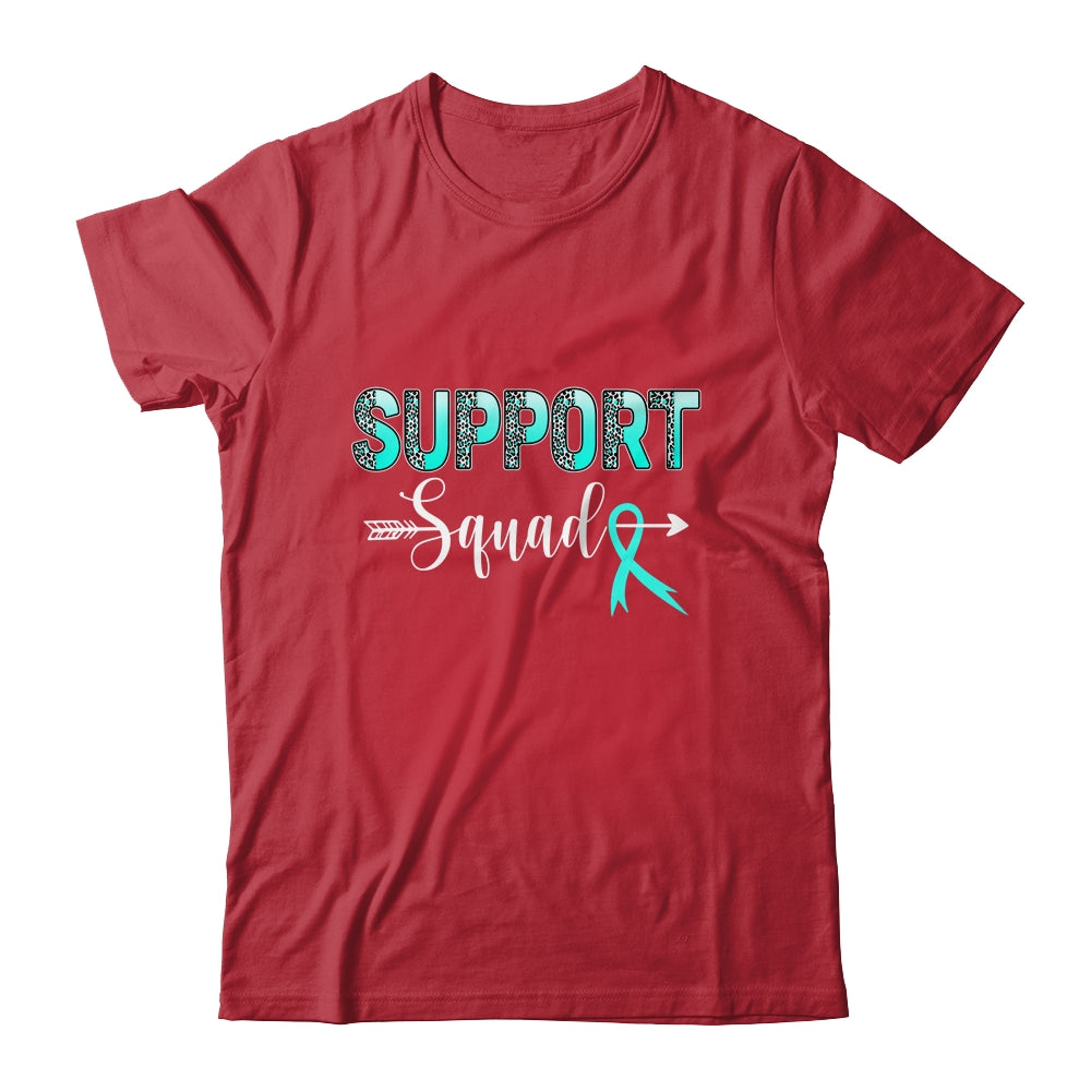 Support Squad Leopard Teal Warrior Ovarian Cancer Awareness Shirt & Hoodie | siriusteestore