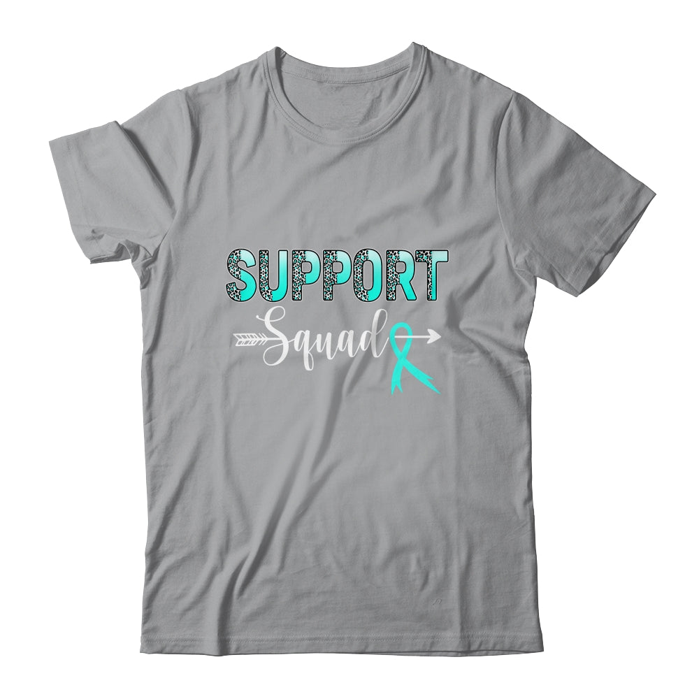 Support Squad Leopard Teal Warrior Ovarian Cancer Awareness Shirt & Hoodie | siriusteestore