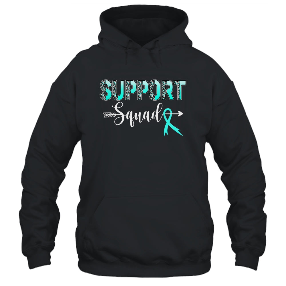 Support Squad Leopard Teal Warrior Ovarian Cancer Awareness Shirt & Hoodie | siriusteestore