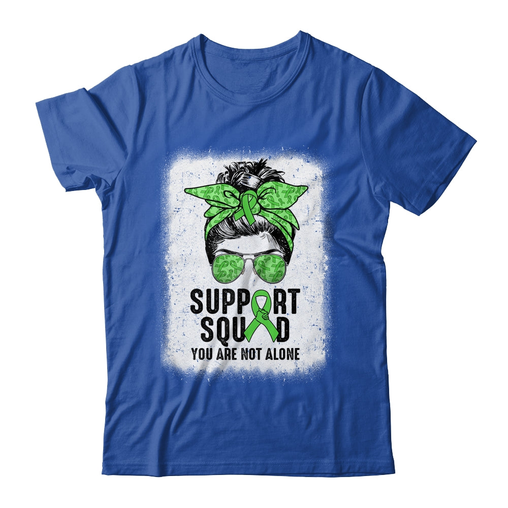 Support Squad Messy Bun Warrior Green Mental Health Awareness Shirt & Tank Top | siriusteestore