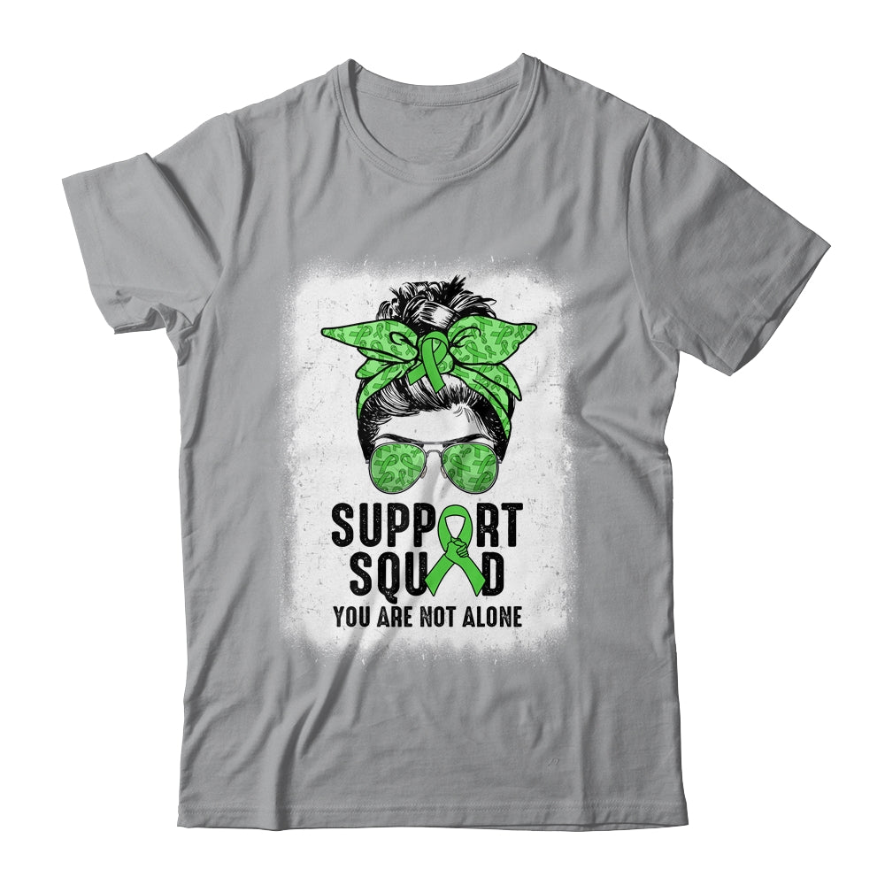 Support Squad Messy Bun Warrior Green Mental Health Awareness Shirt & Tank Top | siriusteestore
