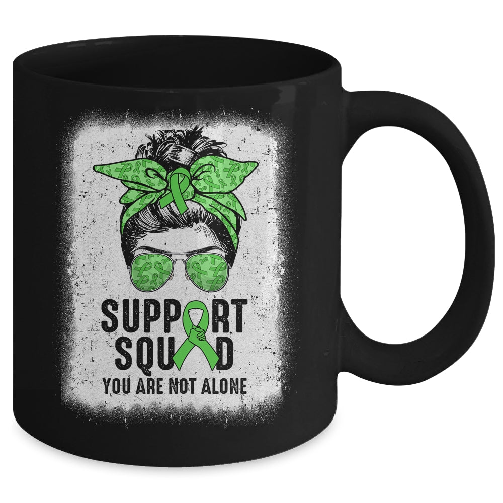 Support Squad Messy Bun Warrior Green Mental Health Awareness Mug | siriusteestore