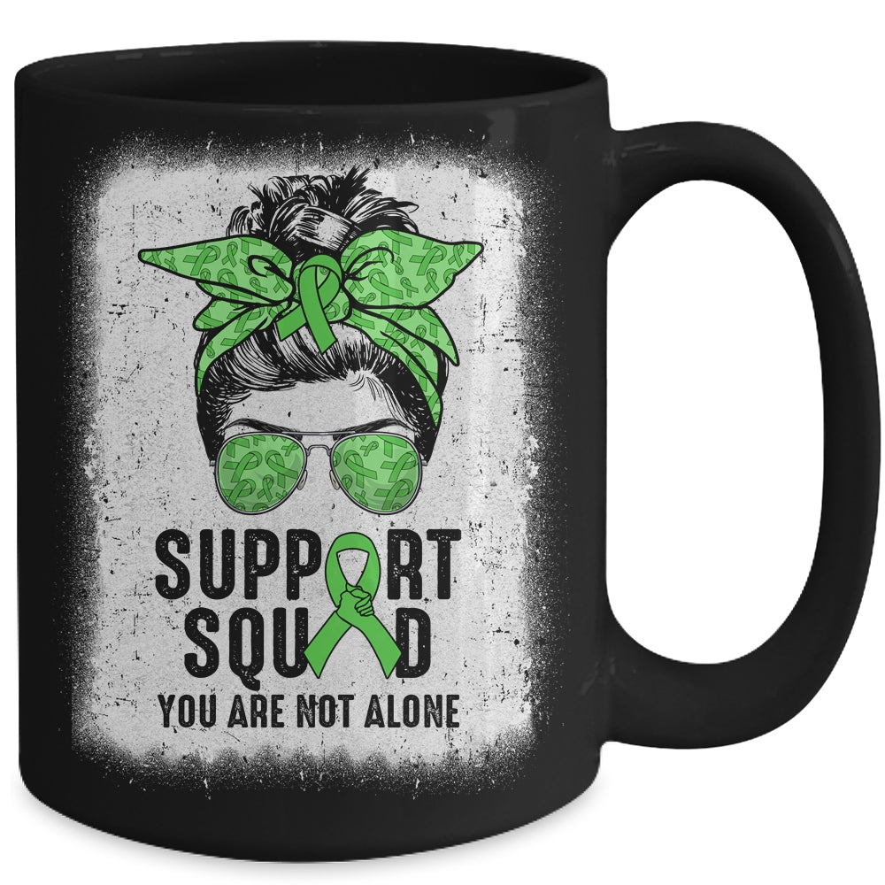 Support Squad Messy Bun Warrior Green Mental Health Awareness Mug | siriusteestore