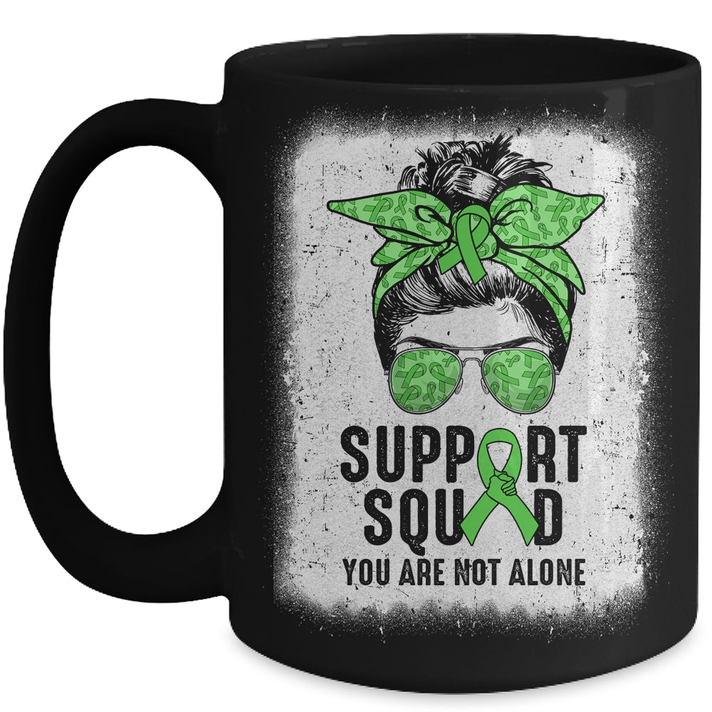 Support Squad Messy Bun Warrior Green Mental Health Awareness Mug | siriusteestore
