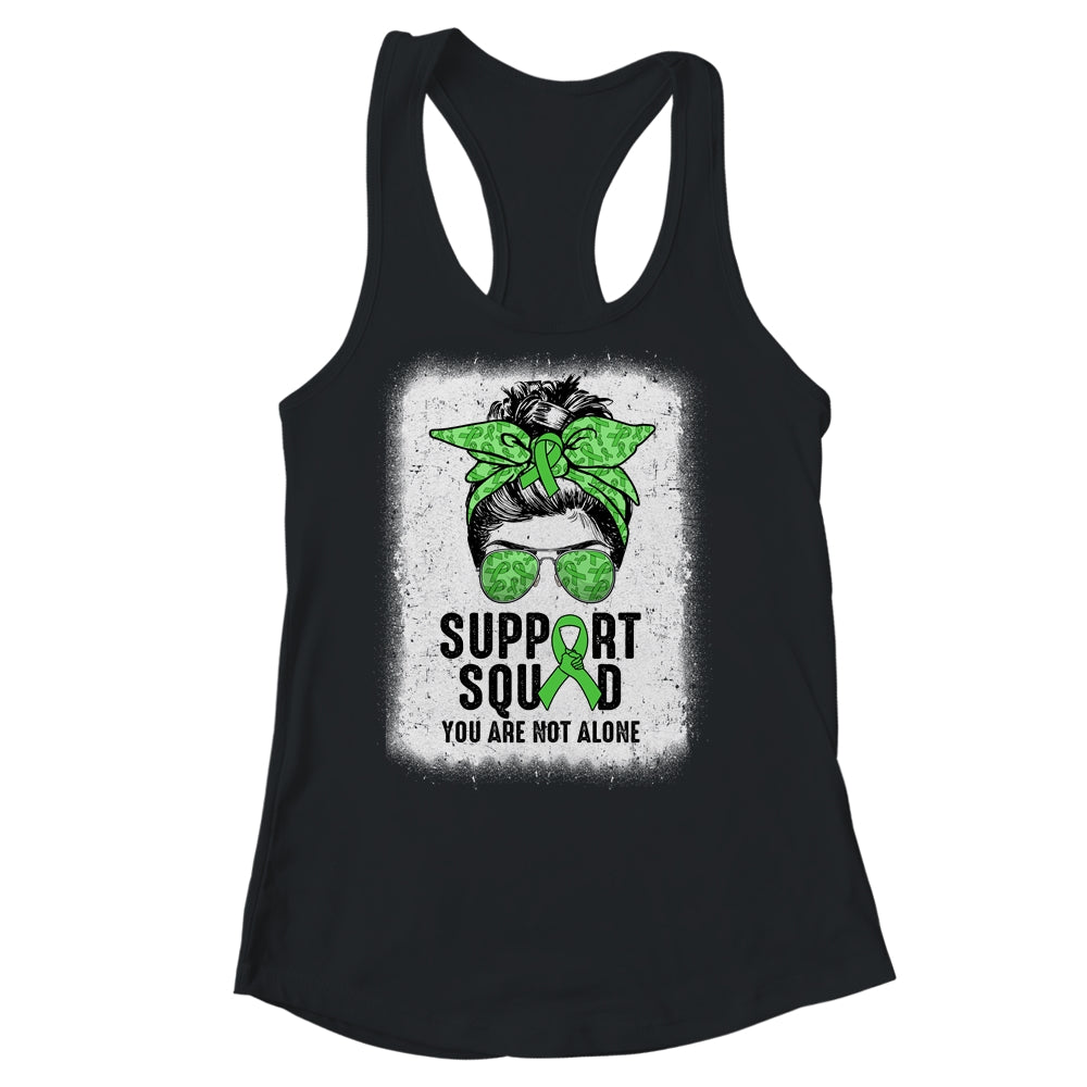 Support Squad Messy Bun Warrior Green Mental Health Awareness Shirt & Tank Top | siriusteestore