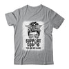 Support Squad Messy Bun Warrior Grey Brain Cancer Awareness Shirt & Tank Top | siriusteestore