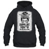 Support Squad Messy Bun Warrior Grey Brain Cancer Awareness Shirt & Tank Top | siriusteestore