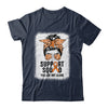 Support Squad Messy Bun Warrior Orange Leukemia MS Awareness Shirt & Tank Top | siriusteestore