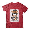 Support Squad Messy Bun Warrior Orange Leukemia MS Awareness Shirt & Tank Top | siriusteestore