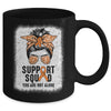 Support Squad Messy Bun Warrior Orange Leukemia MS Awareness Mug | siriusteestore