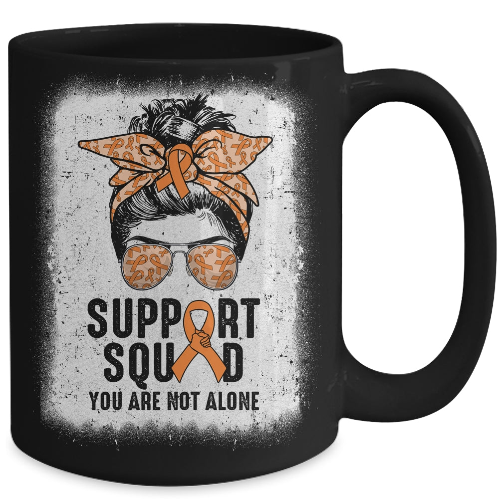 Support Squad Messy Bun Warrior Orange Leukemia MS Awareness Mug | siriusteestore