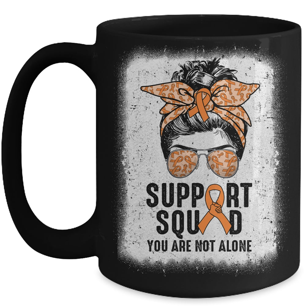 Support Squad Messy Bun Warrior Orange Leukemia MS Awareness Mug | siriusteestore