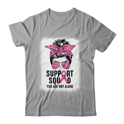 Support Squad Messy Bun Warrior Pink Breast Cancer Awareness Shirt & Tank Top | siriusteestore