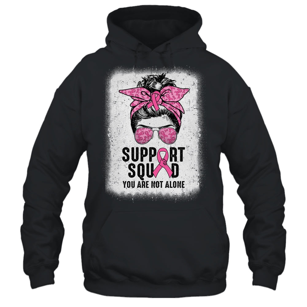Support Squad Messy Bun Warrior Pink Breast Cancer Awareness Shirt & Tank Top | siriusteestore
