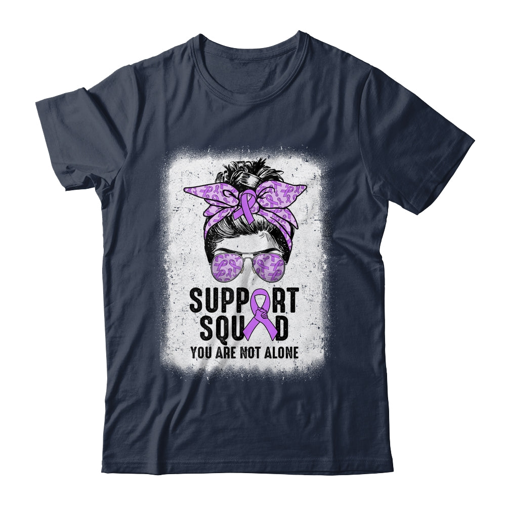 Support Squad Messy Bun Warrior Purple Epilepsy Awareness Shirt & Tank Top | siriusteestore