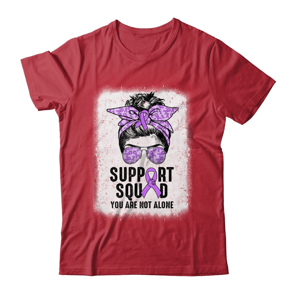 Support Squad Messy Bun Warrior Purple Epilepsy Awareness Shirt & Tank Top | siriusteestore