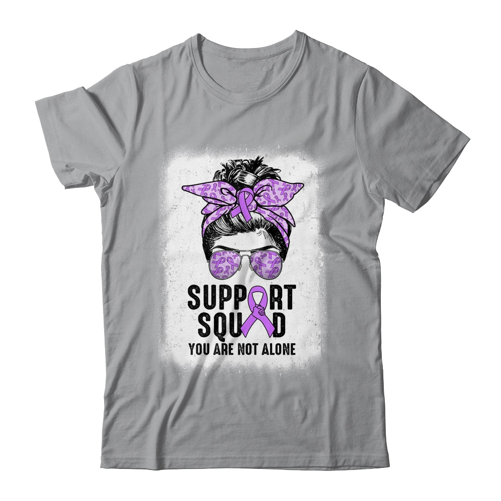 Support Squad Messy Bun Warrior Purple Epilepsy Awareness Shirt & Tank Top | siriusteestore