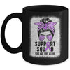 Support Squad Messy Bun Warrior Purple Epilepsy Awareness Mug | siriusteestore