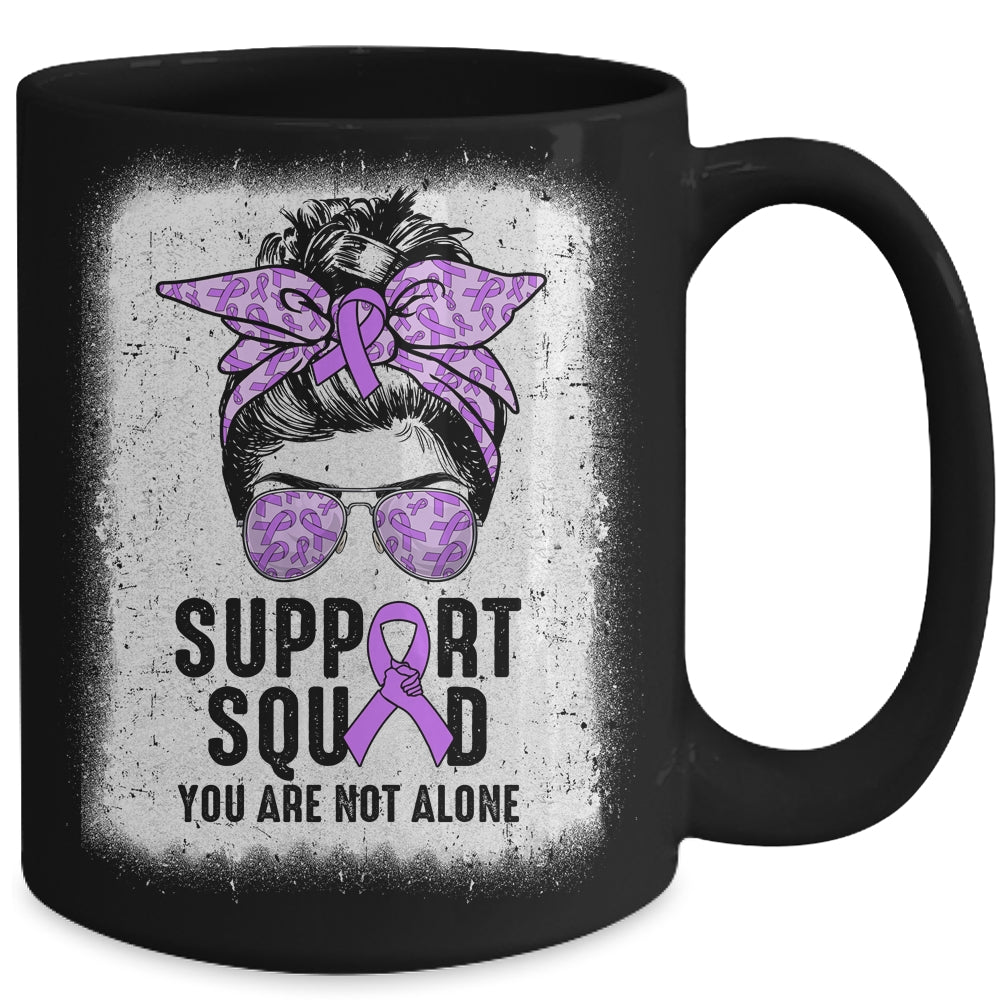 Support Squad Messy Bun Warrior Purple Epilepsy Awareness Mug | siriusteestore