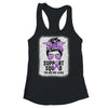 Support Squad Messy Bun Warrior Purple Epilepsy Awareness Shirt & Tank Top | siriusteestore