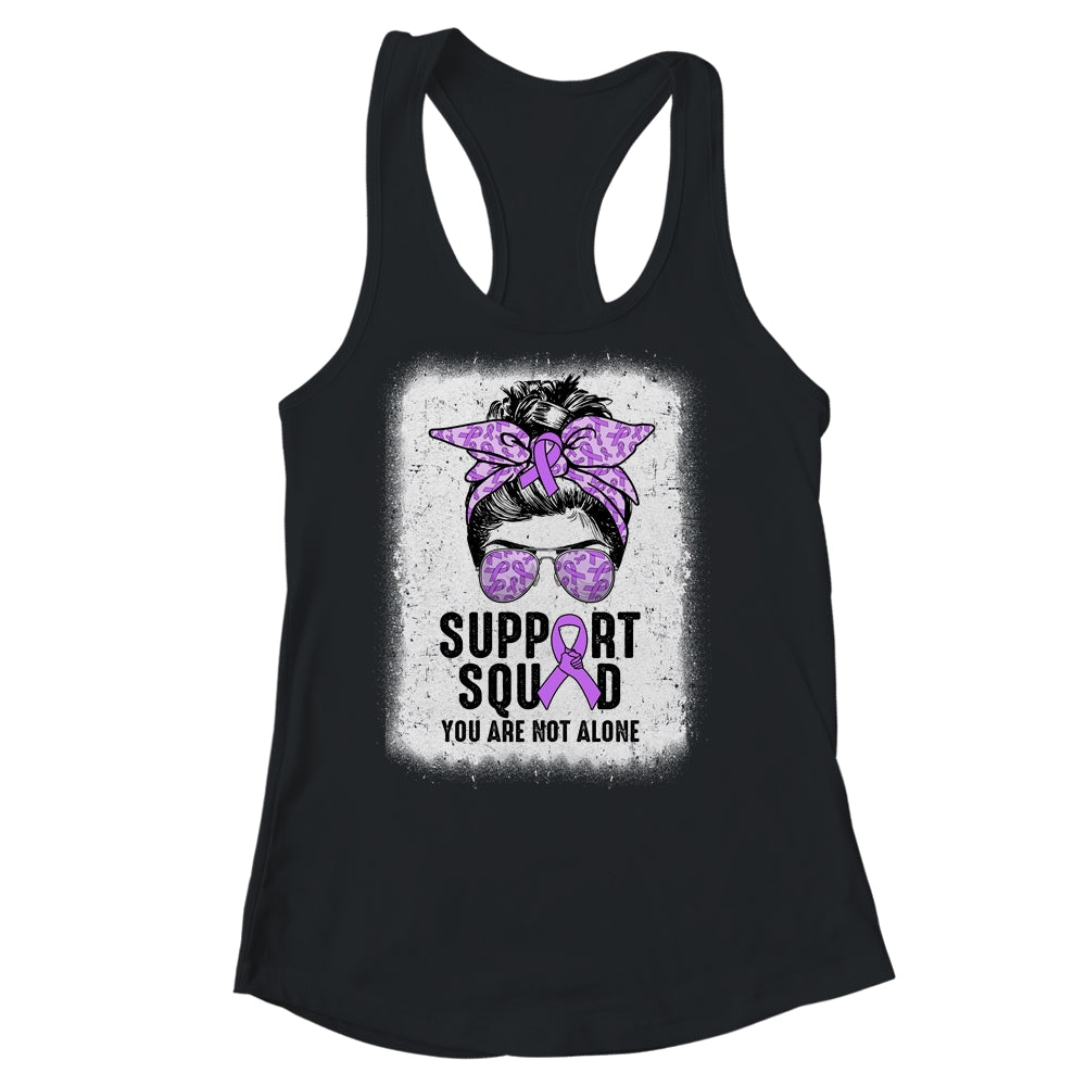 Support Squad Messy Bun Warrior Purple Epilepsy Awareness Shirt & Tank Top | siriusteestore