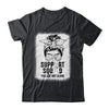 Support Squad Messy Bun Warrior White Lung Cancer Awareness Shirt & Tank Top | siriusteestore