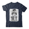 Support Squad Messy Bun Warrior White Lung Cancer Awareness Shirt & Tank Top | siriusteestore