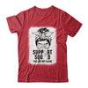 Support Squad Messy Bun Warrior White Lung Cancer Awareness Shirt & Tank Top | siriusteestore