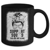 Support Squad Messy Bun Warrior White Lung Cancer Awareness Mug | siriusteestore