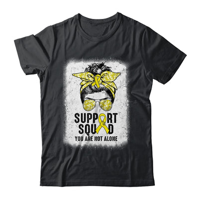 Support Squad Messy Bun Warrior Yellow Sarcoma Awareness Shirt & Tank Top | siriusteestore
