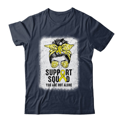 Support Squad Messy Bun Warrior Yellow Sarcoma Awareness Shirt & Tank Top | siriusteestore