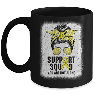 Support Squad Messy Bun Warrior Yellow Sarcoma Awareness Mug | siriusteestore