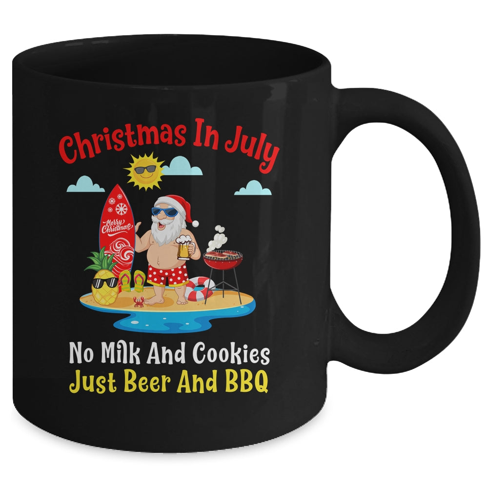 Surfer Santa Beer And BBQ Xmas Summer Christmas In July Mug | siriusteestore