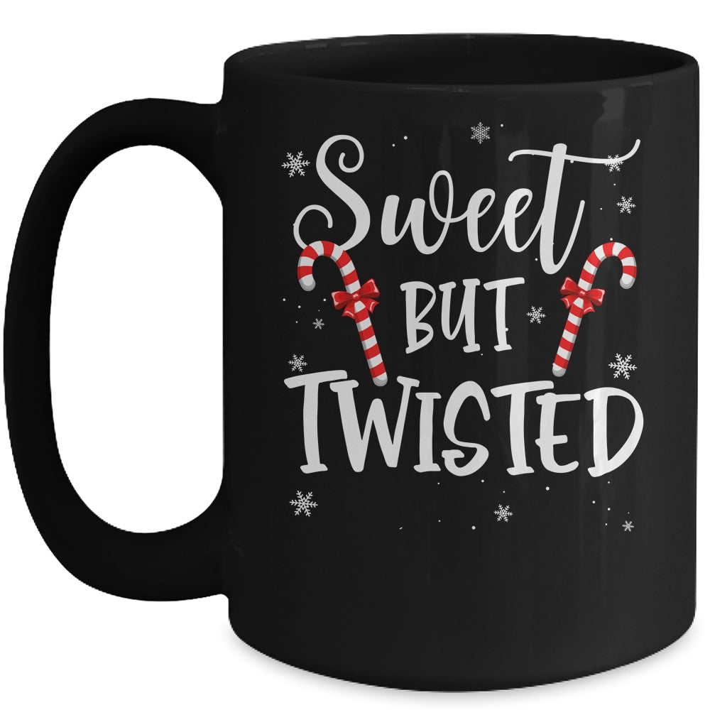 Sweet But Twisted Funny Candy Cane Christmas Family Mug | siriusteestore