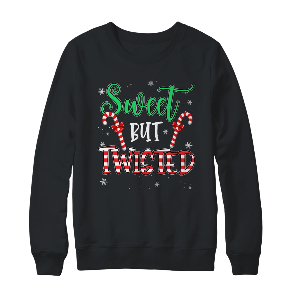 Sweet But Twisted Funny Candy Cane Christmas Xmas Shirt & Sweatshirt | siriusteestore