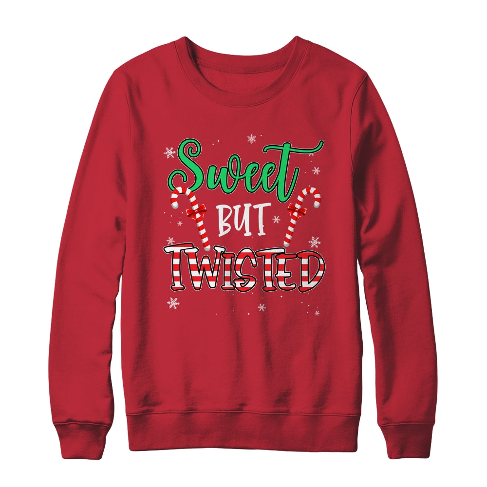 Sweet But Twisted Funny Candy Cane Christmas Xmas Shirt & Sweatshirt | siriusteestore