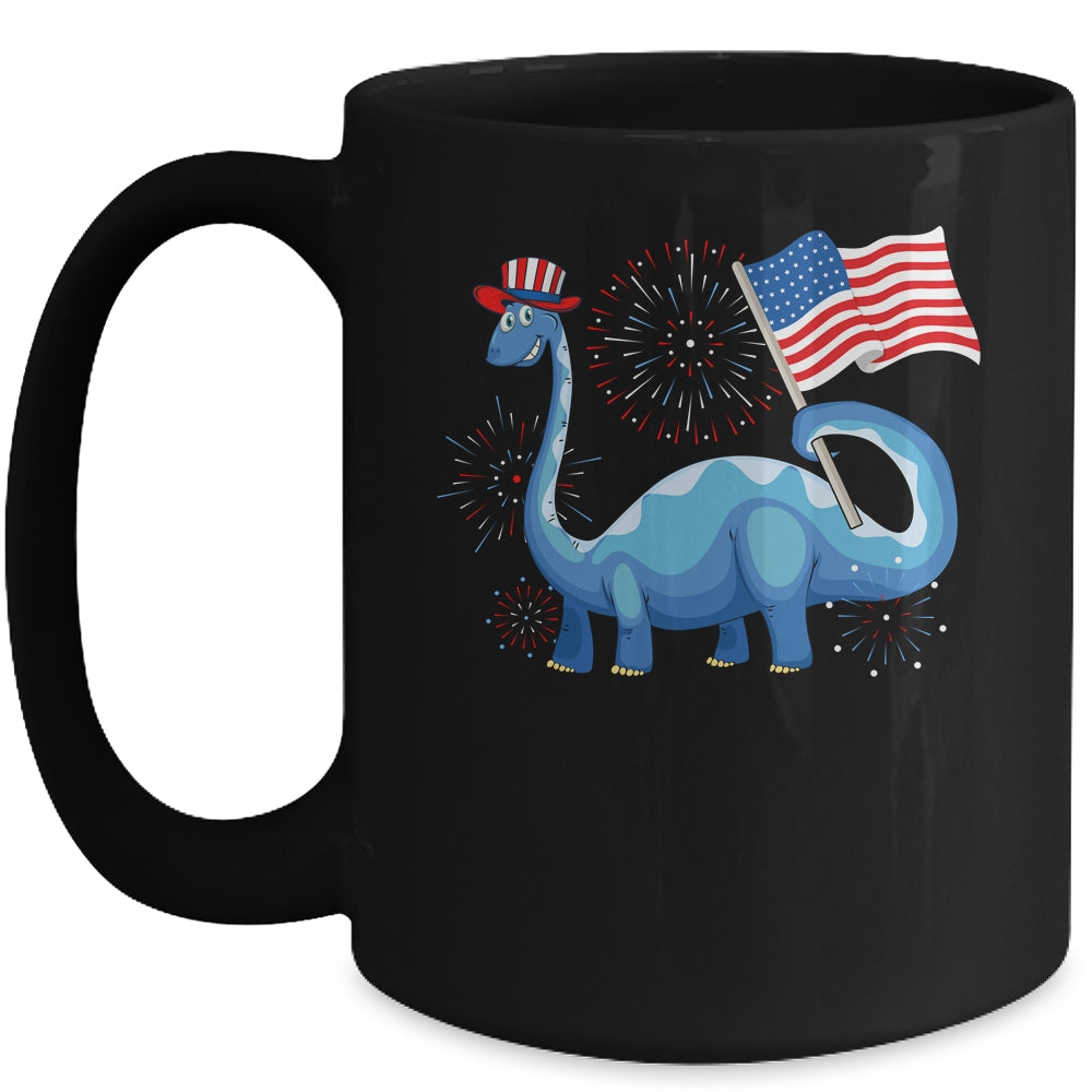T Rex American Flag 4th Of July Funny Dinosaur Boys Kids Mug | siriusteestore