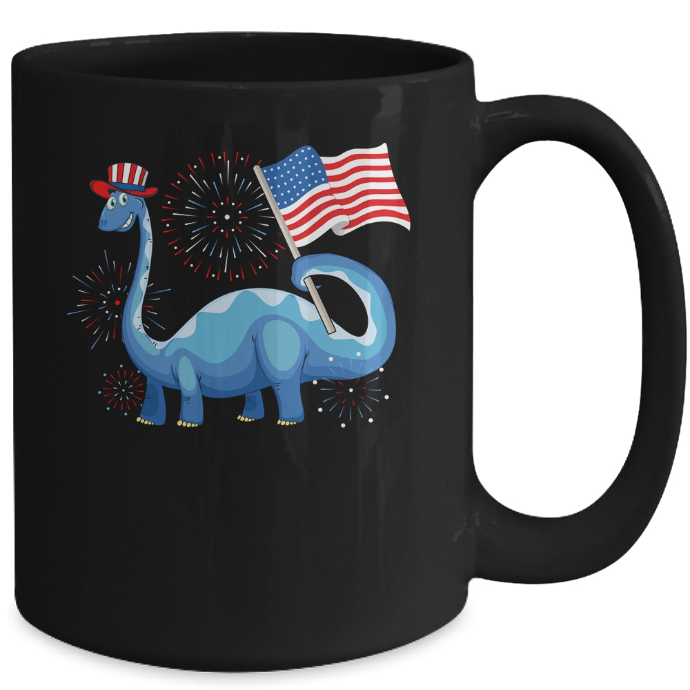 T Rex American Flag 4th Of July Funny Dinosaur Boys Kids Mug | siriusteestore