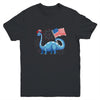 T Rex American Flag 4th Of July Funny Dinosaur Boys Kids Youth Shirt | siriusteestore