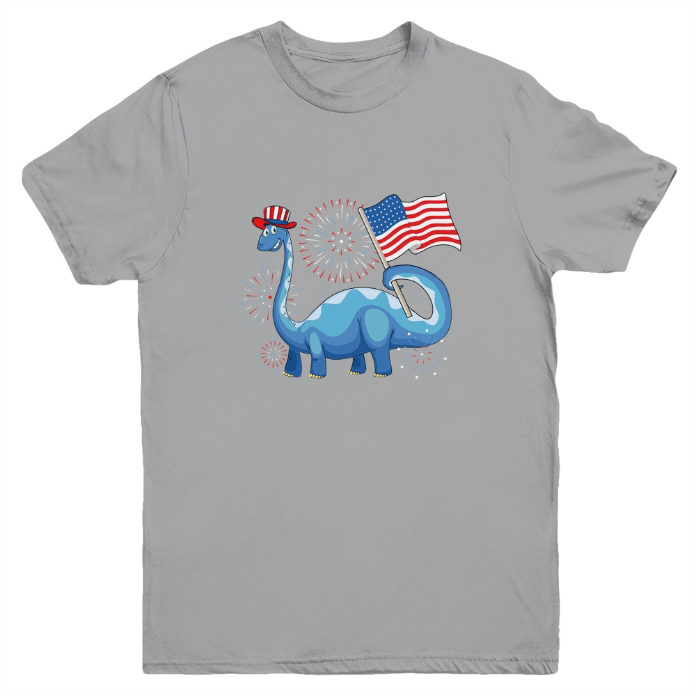 T Rex American Flag 4th Of July Funny Dinosaur Boys Kids Youth Shirt | siriusteestore