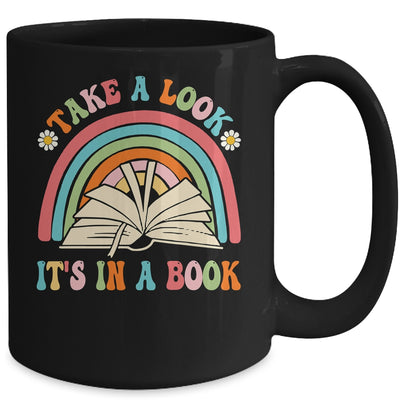 Take A Look It's In A Book Lover Reading Groovy Rainbow Mug | siriusteestore