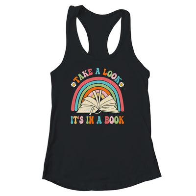 Take A Look It's In A Book Lover Reading Groovy Rainbow Shirt & Tank Top | siriusteestore