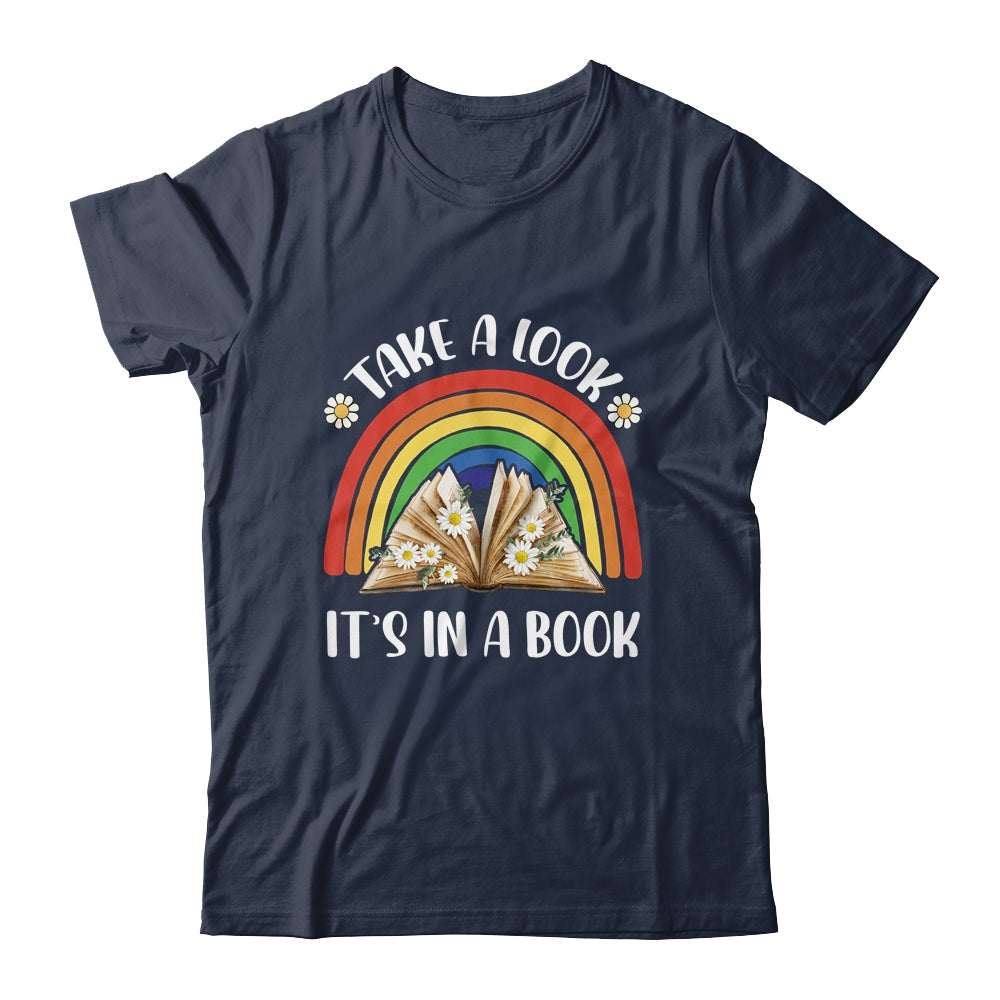 Take A Look It's In A Book Lover Reading Vintage Rainbow Shirt & Tank Top | siriusteestore