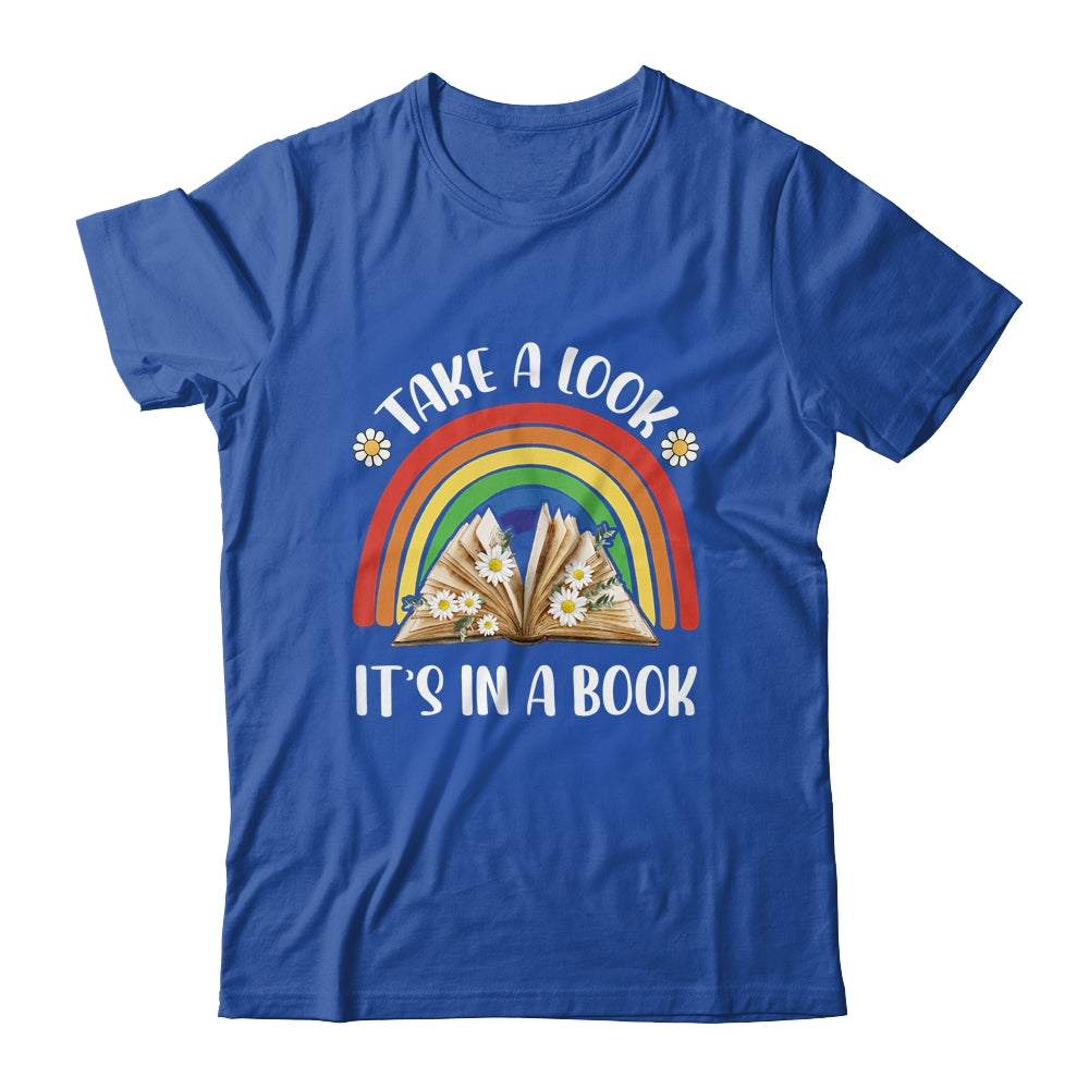 Take A Look It's In A Book Lover Reading Vintage Rainbow Shirt & Tank Top | siriusteestore