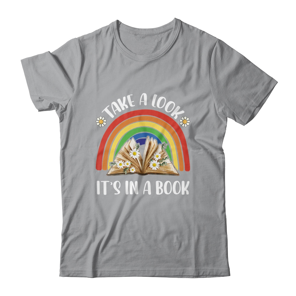 Take A Look It's In A Book Lover Reading Vintage Rainbow Shirt & Tank Top | siriusteestore
