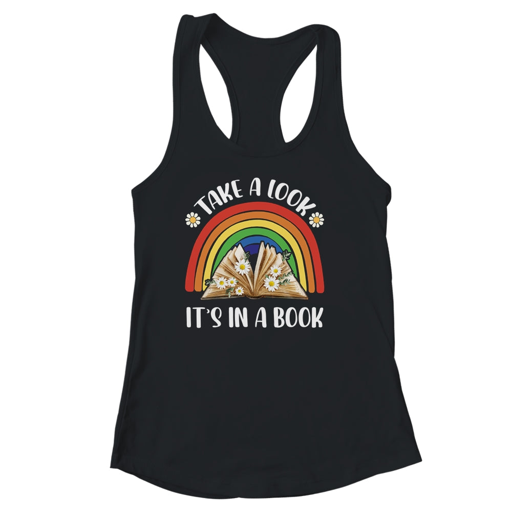 Take A Look It's In A Book Lover Reading Vintage Rainbow Shirt & Tank Top | siriusteestore