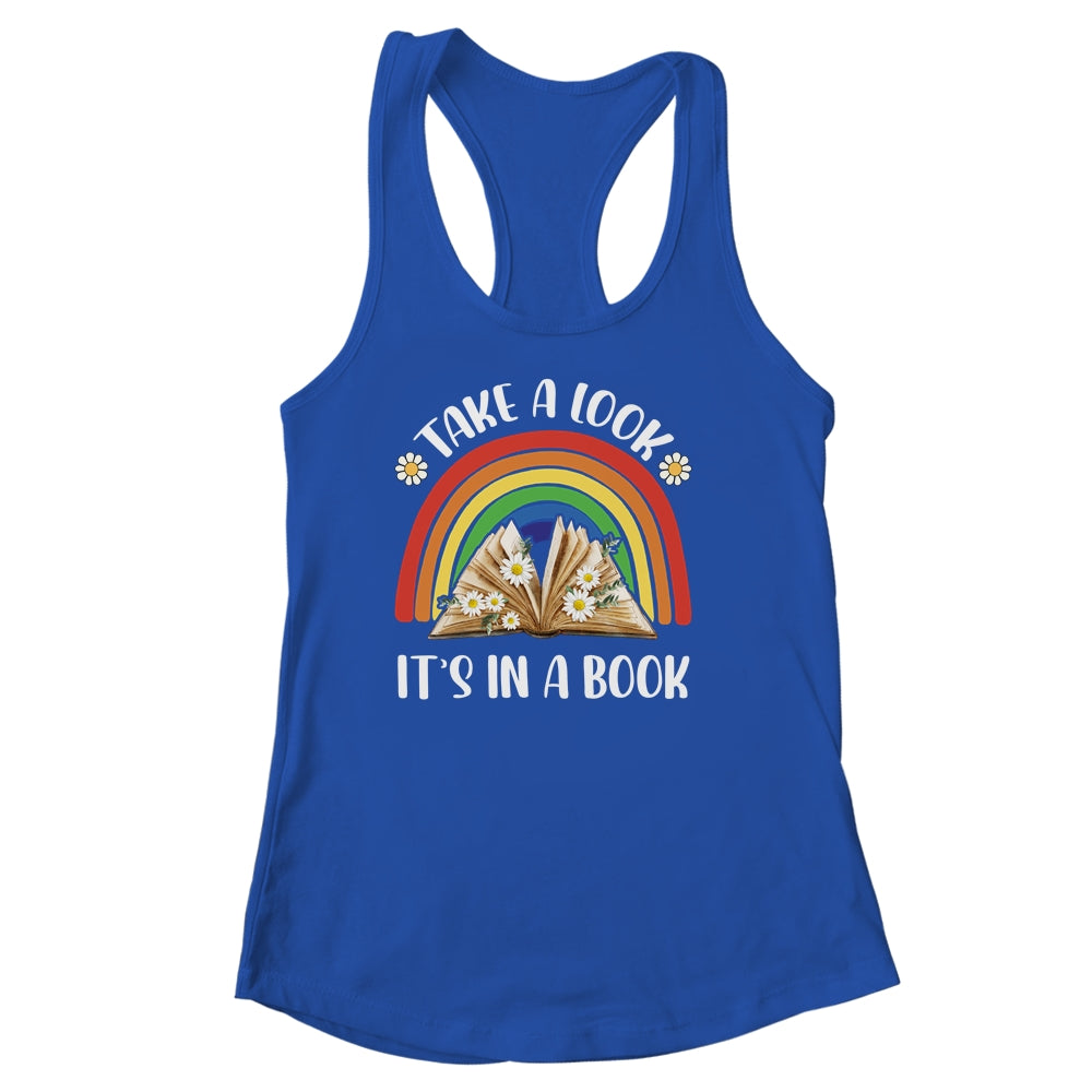 Take A Look It's In A Book Lover Reading Vintage Rainbow Shirt & Tank Top | siriusteestore