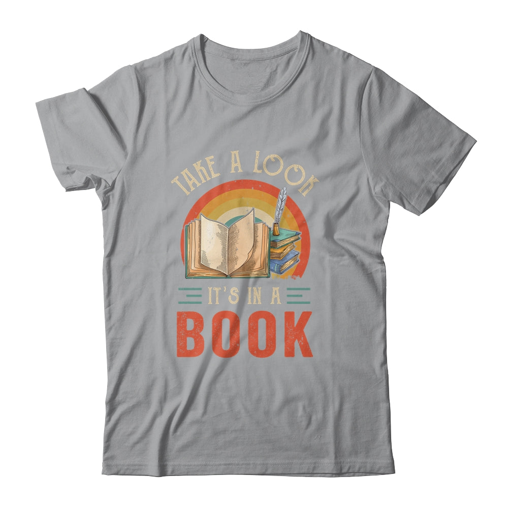 Take A Look Its In A Book Reading Vintage Retro Rainbow Shirt & Tank Top | siriusteestore